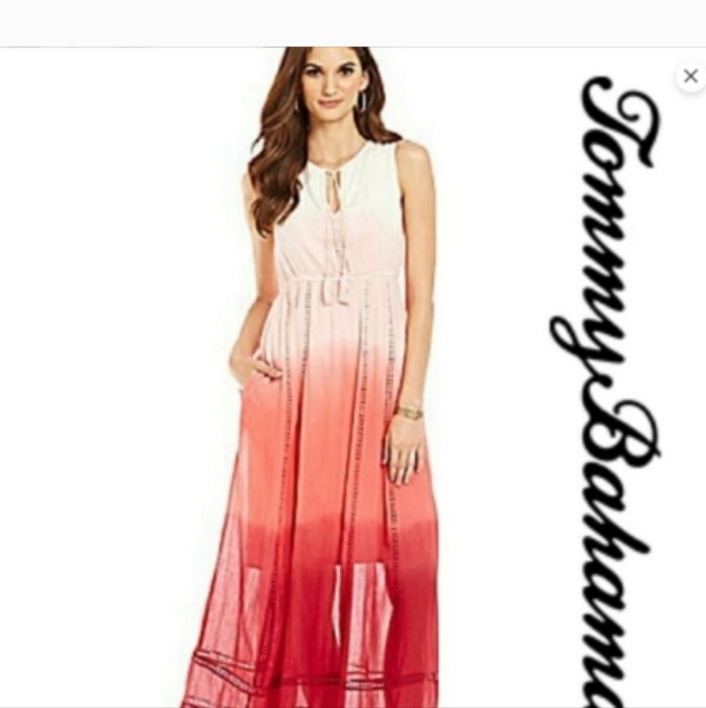 Tommy Bahama Pink and Orange Maxi Sundress